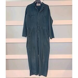 VTG Universal Overall Chicago Stone Cutter Herringbone Union Coveralls 46 Long